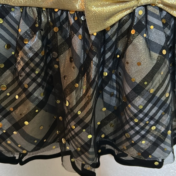 Bonnie Jean Black Velvet Dress with Plaid Skirt - Picture 4 of 7